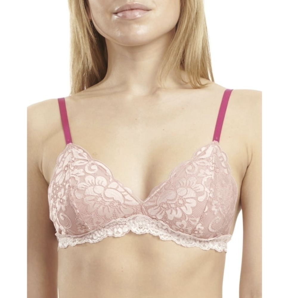 NO Boundaries Juniors'‎ Color Pop Pink Triangle Lace Bralette XL New With Tags